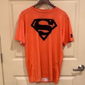Under Armour Men's Orange Tee with Superman Logo